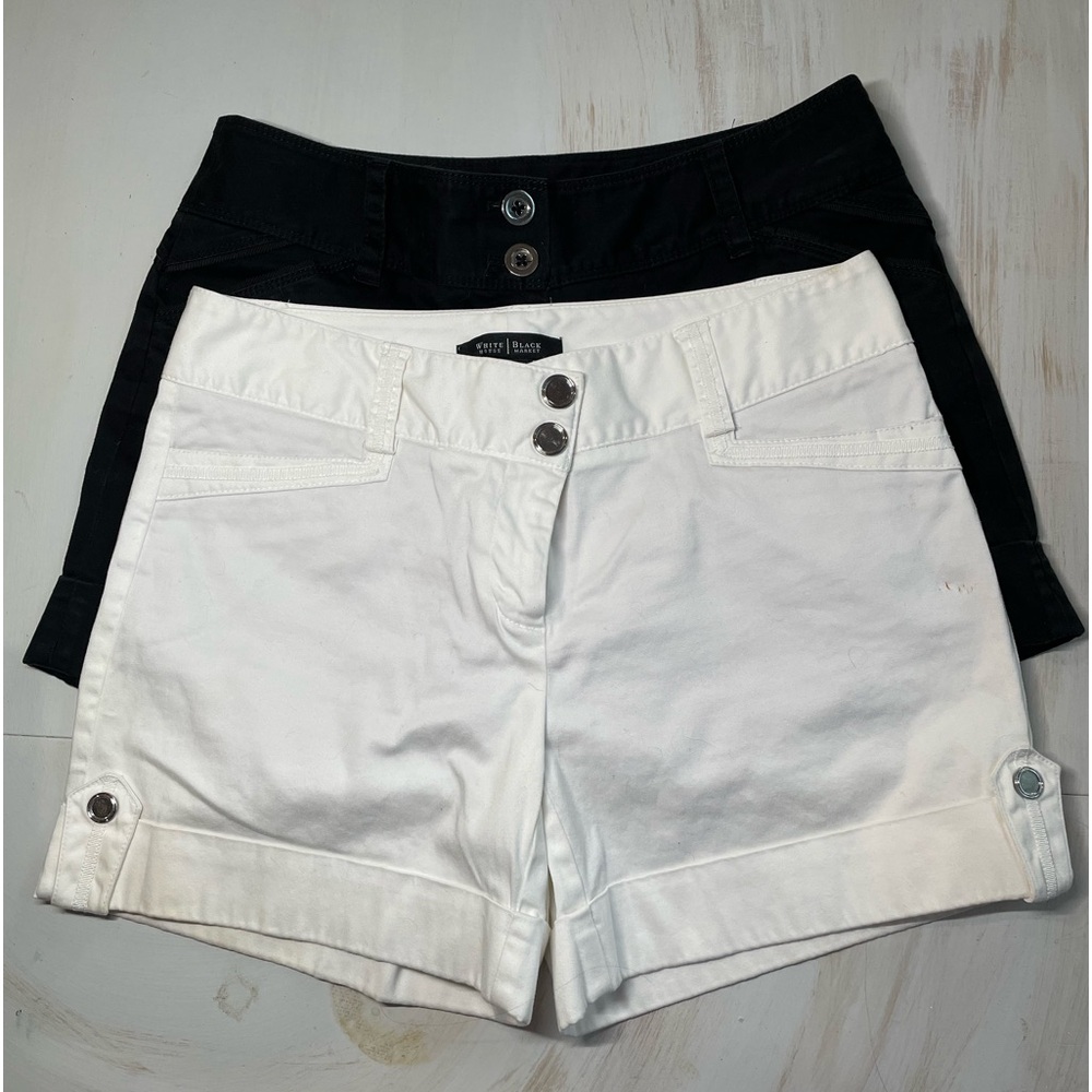White House Black Market Black and White Women Shorts
